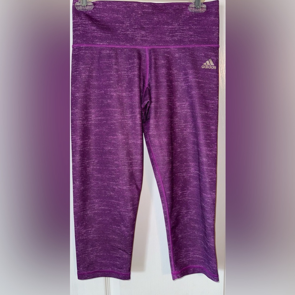 Adidas Purple Print Capri Leggings Size S